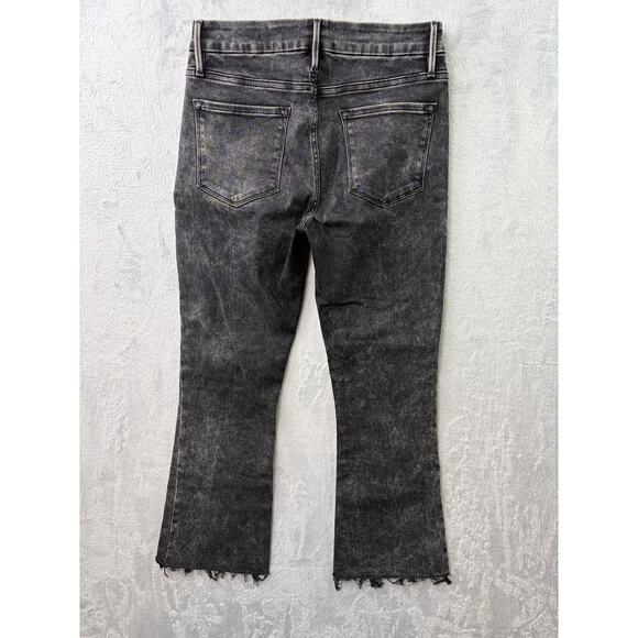 FRAME Le Crop Mini Boot Jeans – Faded Black – Frayed Hem – Size 29 - Picture 2 of 6